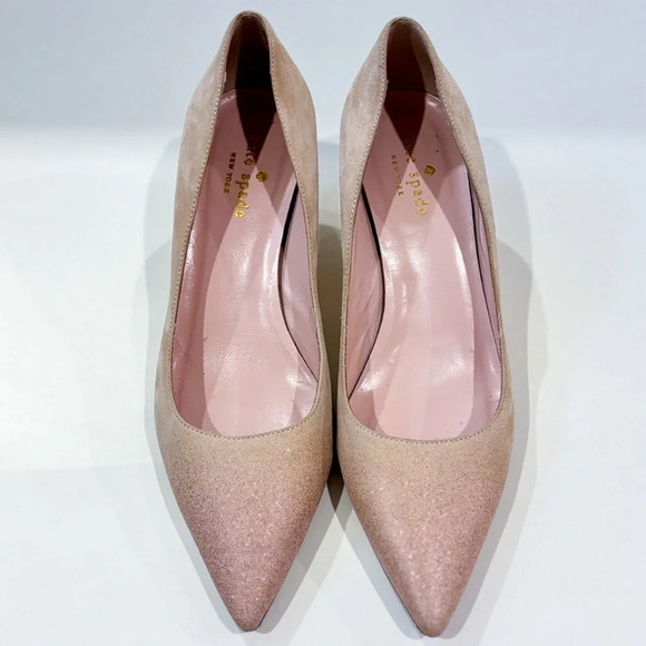 KATE SPADE Melanie pink suede heel pumps with glitter - Picture 4 of 8